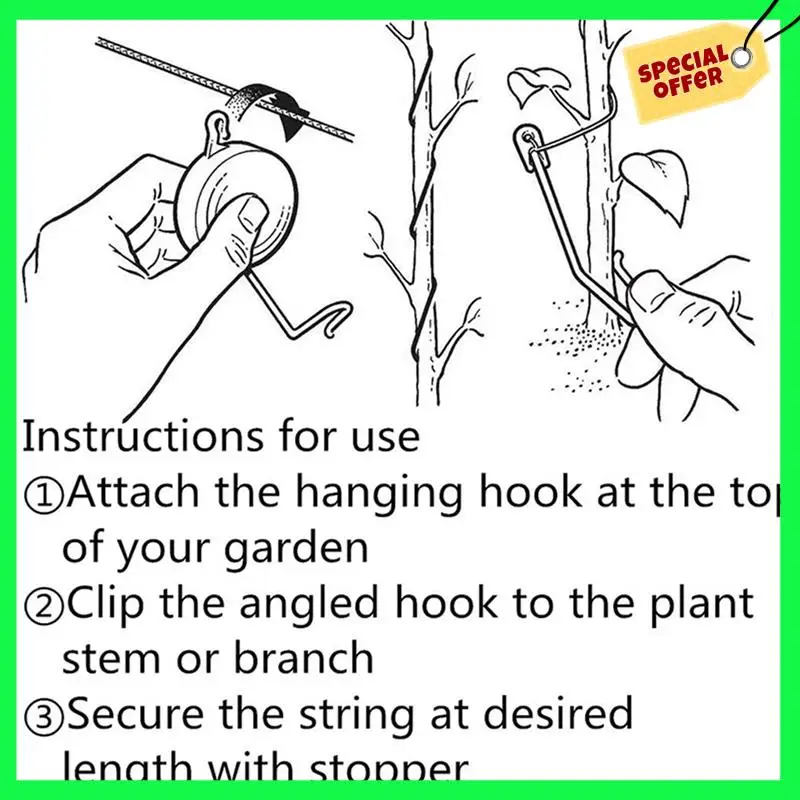 

LBER Plant Yoyo Grow Hanger With Stopper, Adjustable Indoor Plant Support Yo Yo (Pack Of 90)
