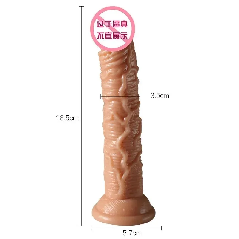 Dildo silikon Dildo lembut realistis colokan Anal Penis dengan cangkir hisap untuk wanita masturbasi Lesbain mainan seks Anal untuk dewasa