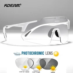 KDEAM 1.5mm Thickness Photochromic Men's Cycling Sunglasses Polarized Running Fishing Glasses UV400 Protection Outdoor Goggles