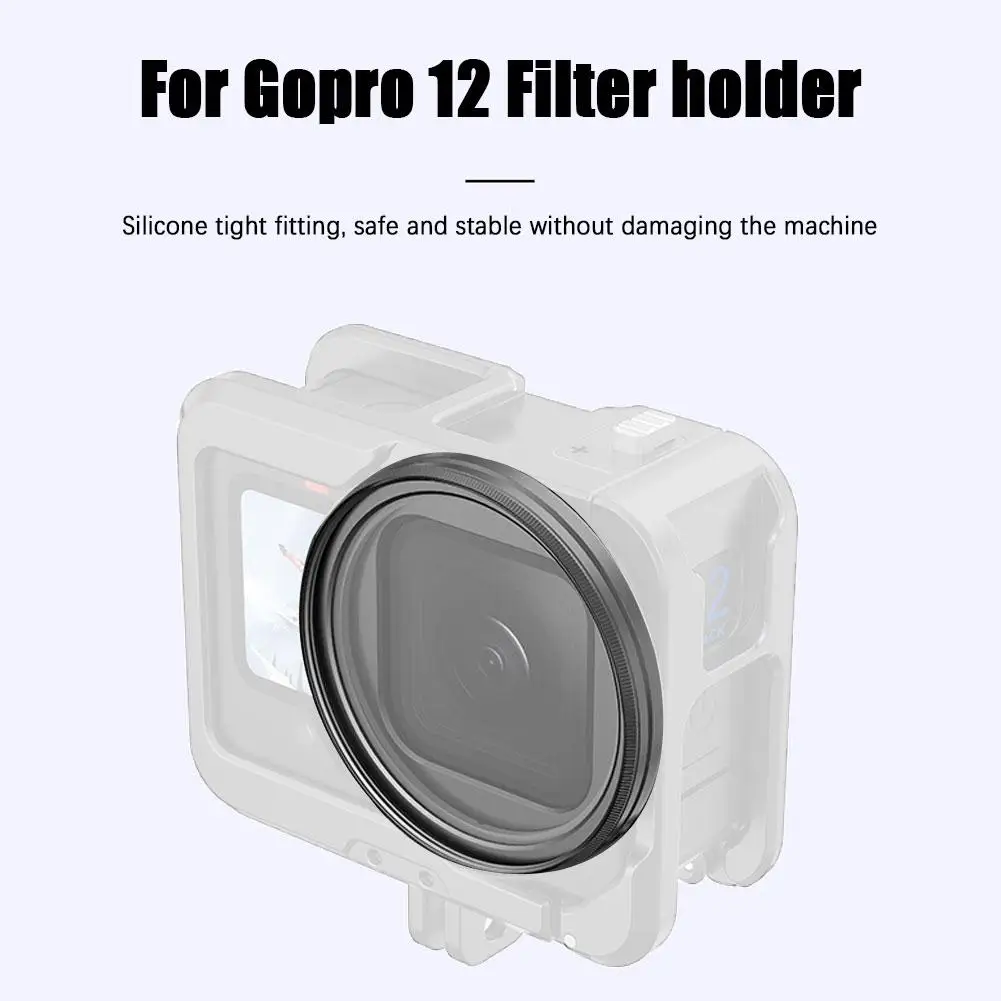 Black Suitable For GOPRO12 Filter Holder Action Camera Protective Filter Frame Metal Safe Stable Compatible With 49mm Filter