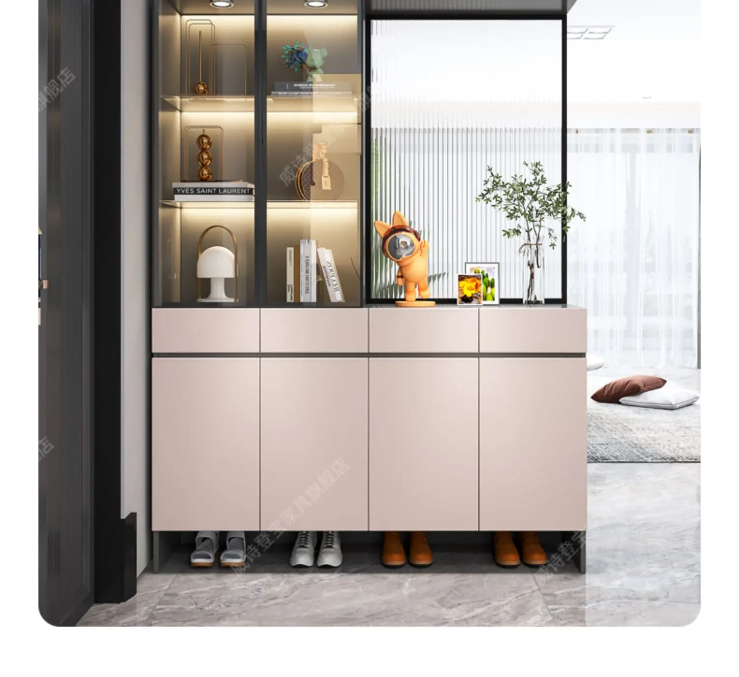 Shoe cabinet, screen integrated decoration, modern and minimalist foyer cabinet, partition cabinet, living room light luxury