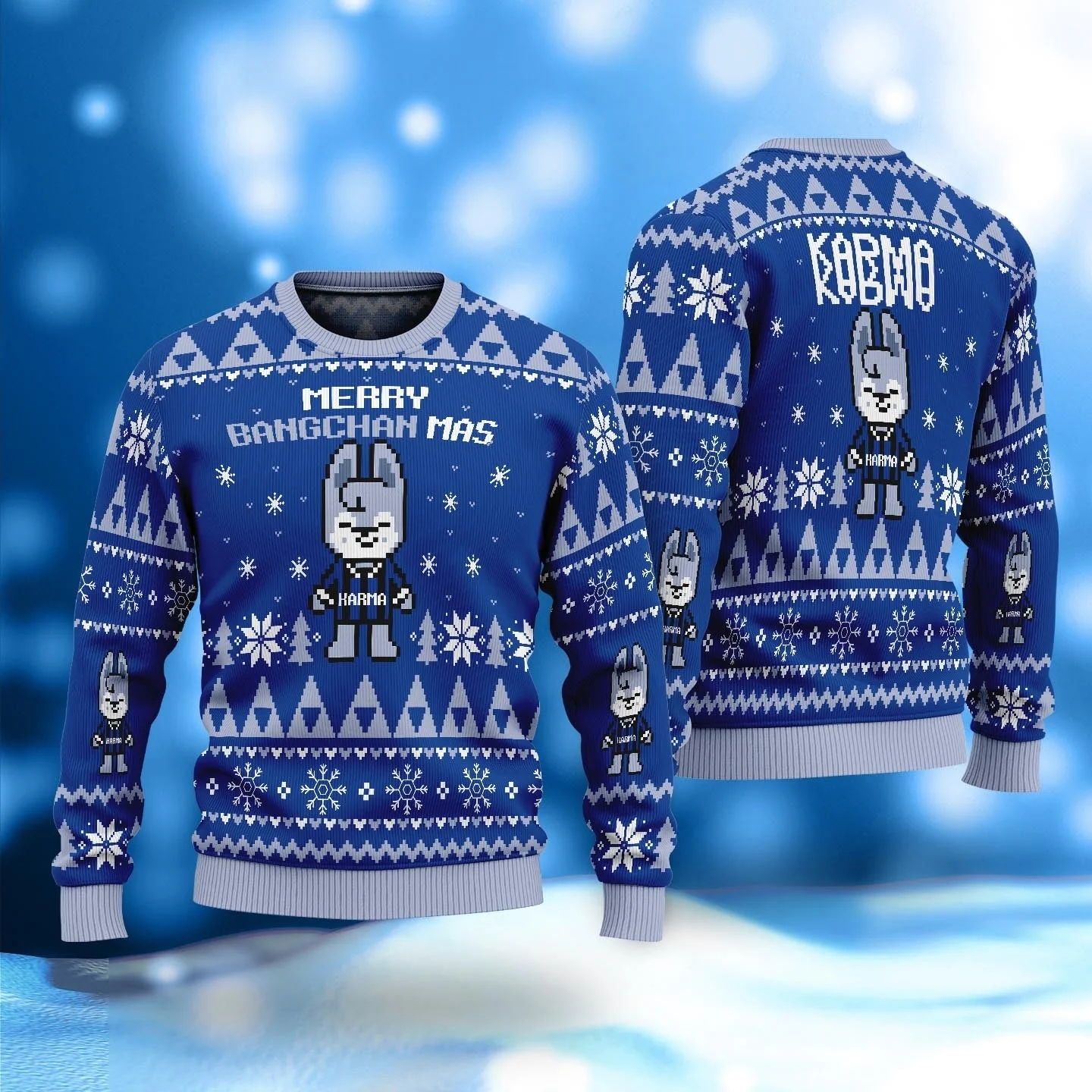 2026 Kpop Stray SKZOO Cartoon 3D Christmas Round Neck Hoodie Men Women Autumn Winter Warm Comfort Ugly Sweater Casual Clothing