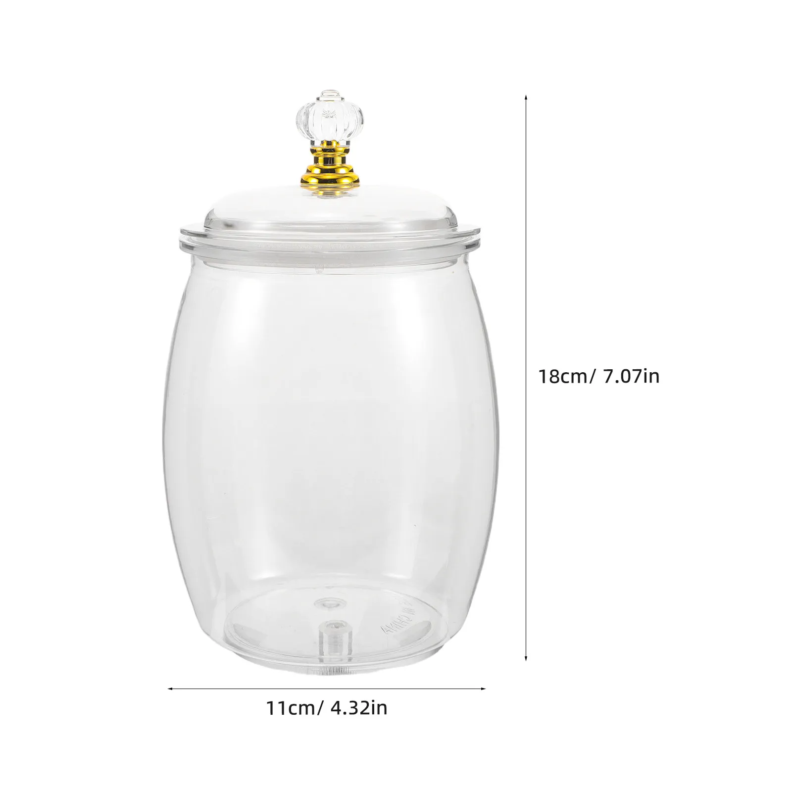 2Pcs Transparent Plastic Candy Container with Tight Seal 1.2L Lightweight Shatterproof Cookie Jar for Home Office Party Snack