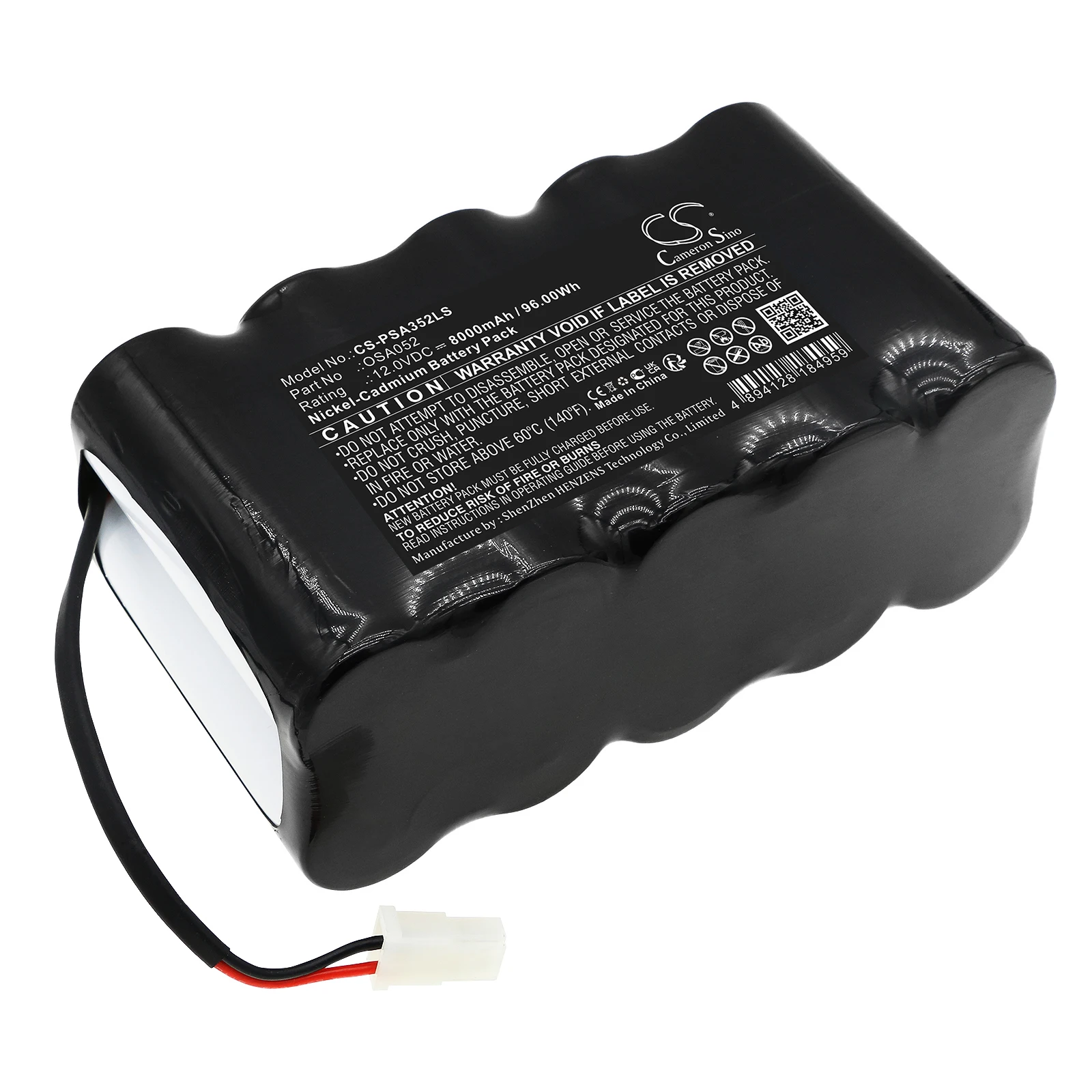 Emergency Lighting Battery For Lithonia OSA052  Powersonic A35241 Capacity 8000mAh / 96.00Wh Color Black Volts  12.00V  Ni-CD