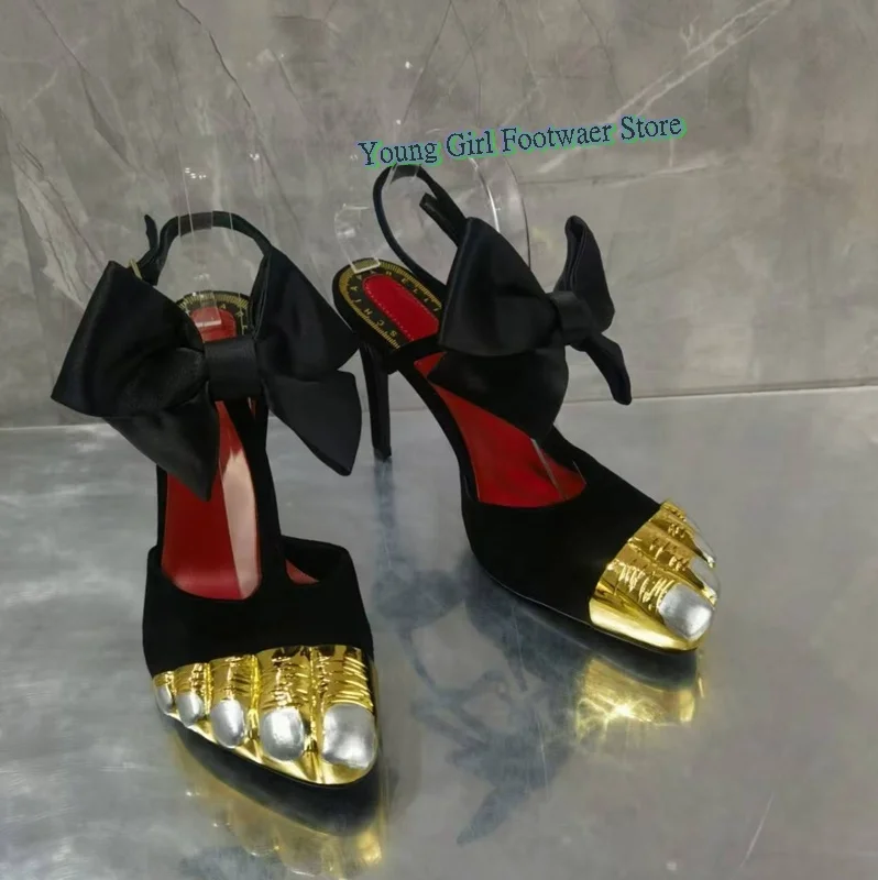 الذهبي تو عالية الكعب الإناث مثير الخناجر الجانب الهواء أحذية نسائية القوس حمالة تصميم 2025 النمط الأوروبي المدرج نمط #3