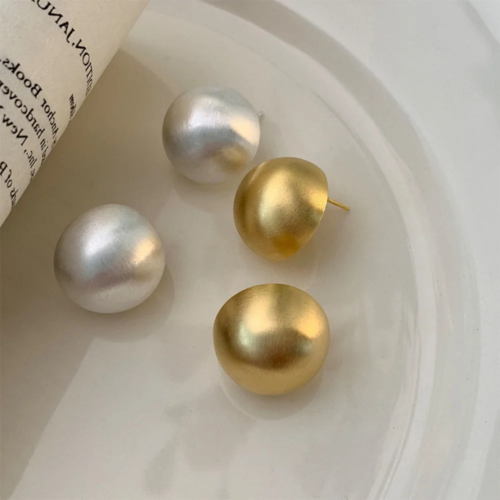 Fashion Brushed Frosted Stud Earring Metal Semicircle Earrings for Women New Jewelry Christmas Party Gifts Halloween gifts