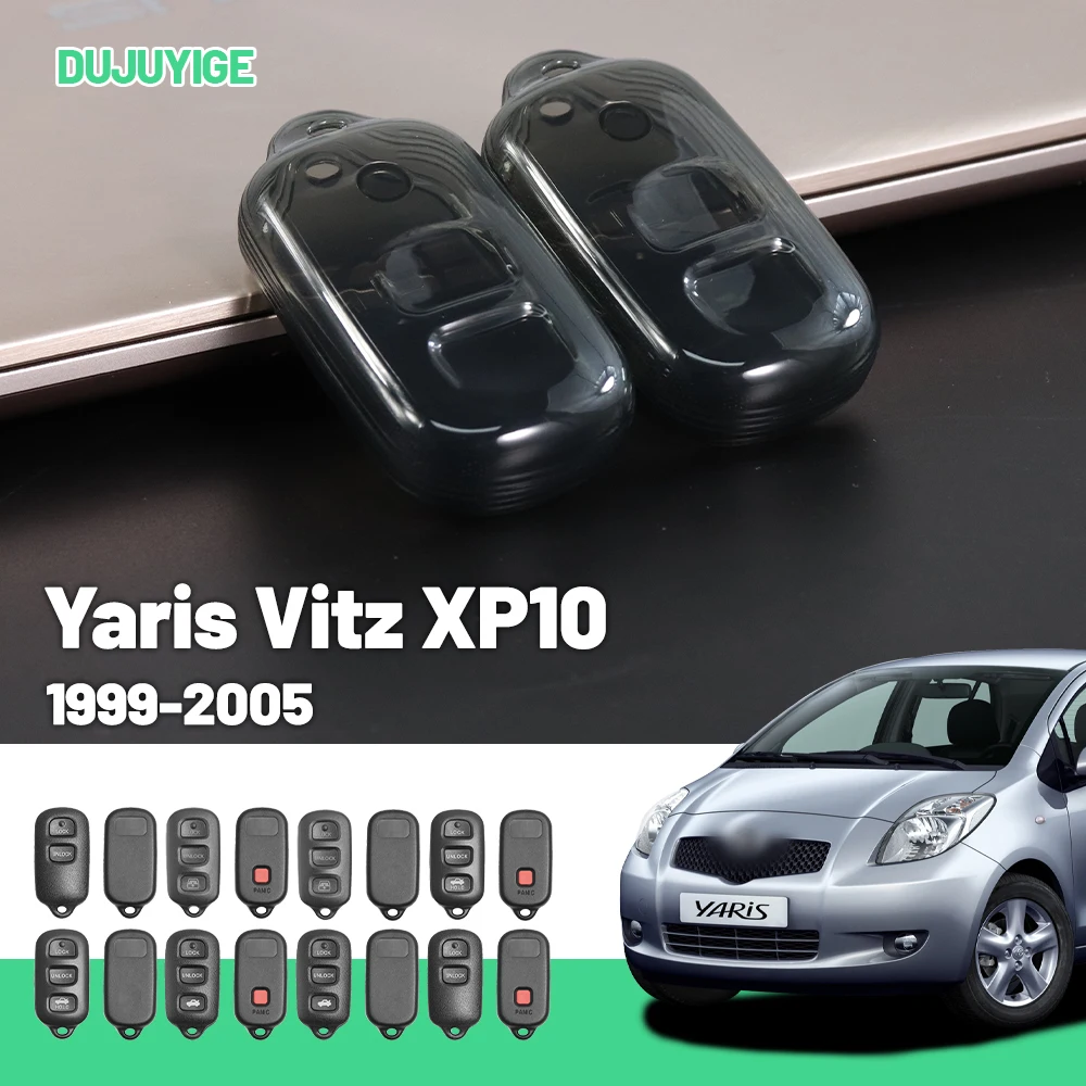 

Прозрачный чехол для ключей из ТПУ для Toyota Yaris Vitz XP10 1999-2005, защитный чехол для брелока, автомобильные аксессуары 2000 2001 2002 2003