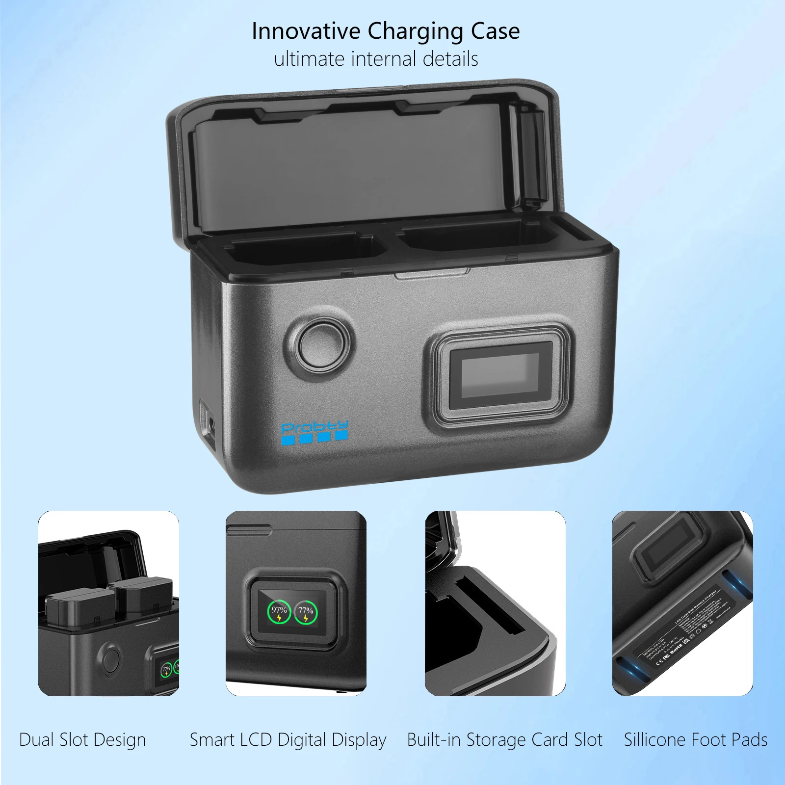 NP-FZ100 شاحن عرض ذكي سريع للبطارية لسوني A7iii, A7iv, A7C, A6700, A6600, ZV-E1, ZV-E10ii, FX3, FX30, A9, Alpha 9 #5