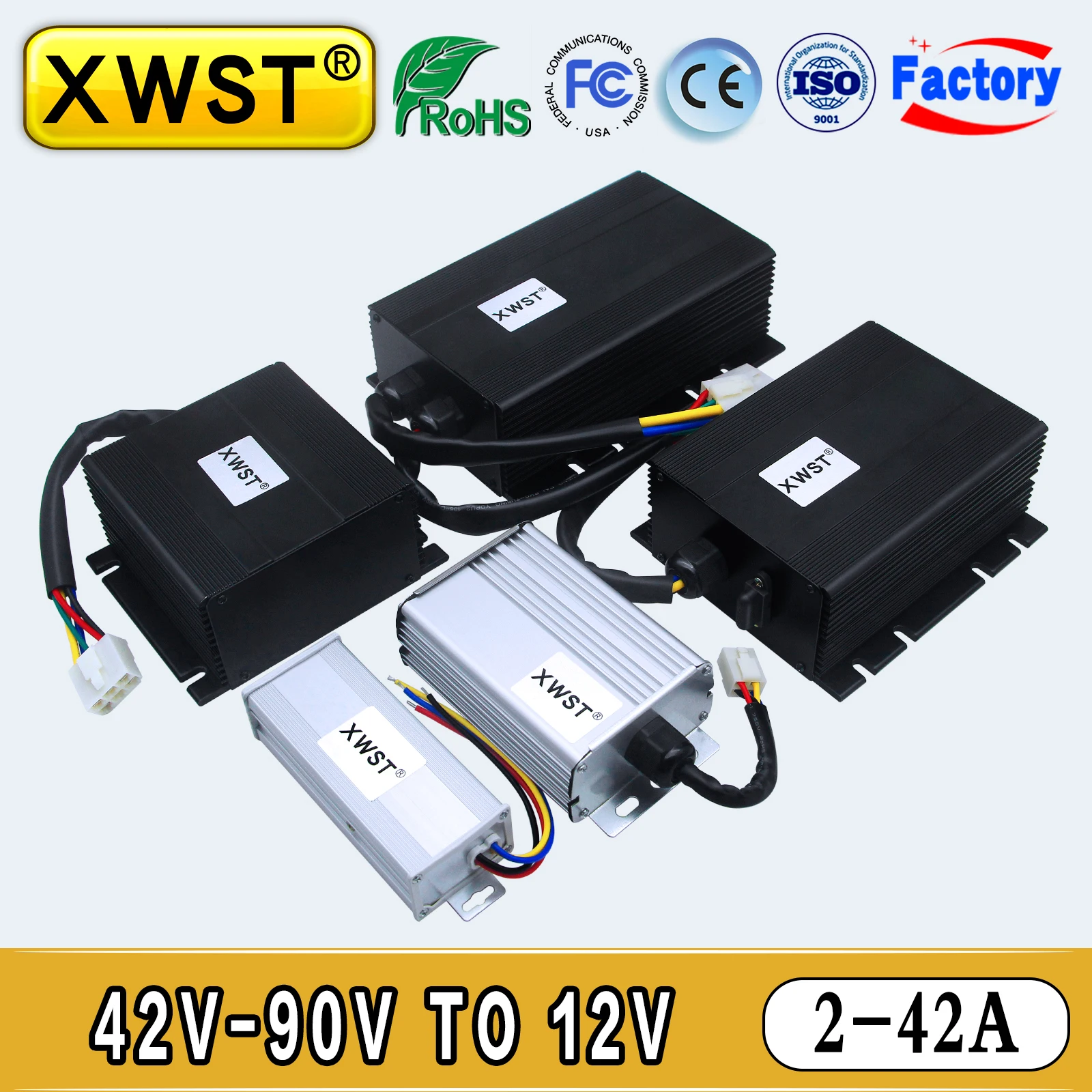 

XWST DC DC Isolated Converter 42-90V 48V 60V 90V to 12V 2A to 42A Step Down Voltage Regulator 12V Buck Inverter for Solar