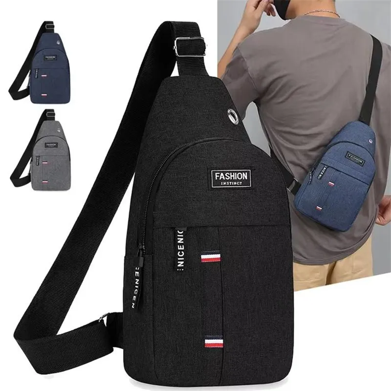 

Нагрудная сумка, мужская сумка через плечо на одно плечо, большая вместимость, модная маленькая сумка на плечо для спорта и отдыха на открытом воздухе, большая вместимость