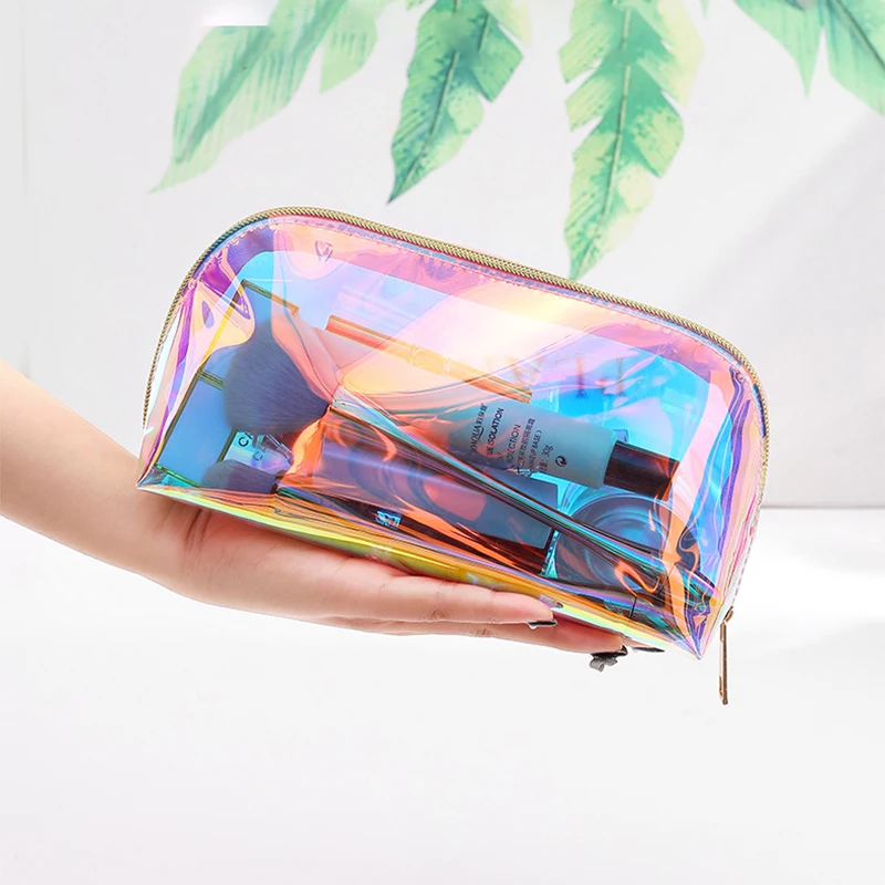 FUDEAM PVC Women Travel Transparent Storage Bag Toiletries Organize Waterproof Cosmetic Bag Portable MakeUp Bag Female Wash Bag