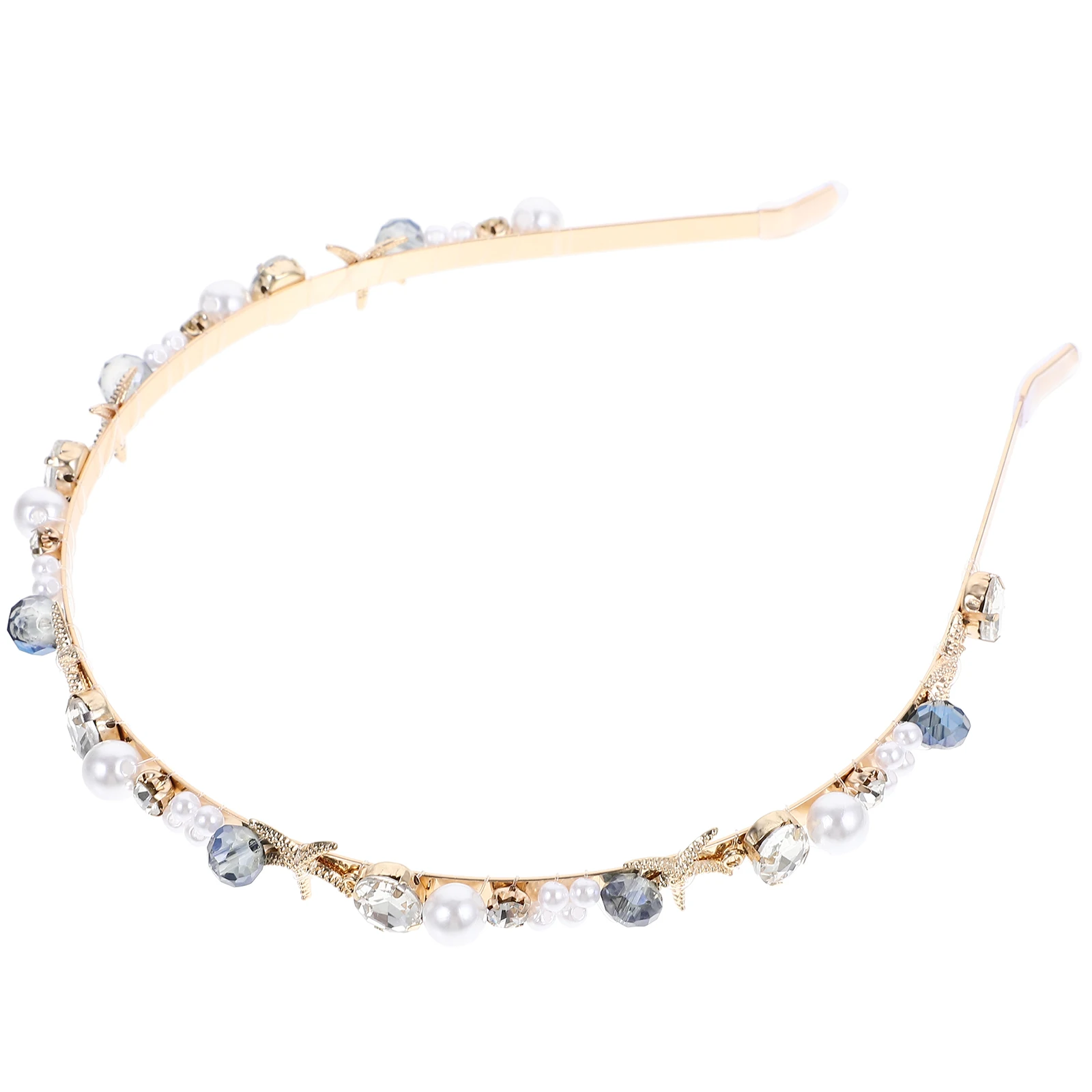 

Pearl Shell Headband Thin Hair Bands for Women Girls Alloy Wedding Bridal Party Accessories Crystal Decorative Lightweight