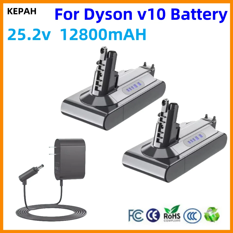 Untuk Dyson V10 baterai 12800mAh 25.2V SV12 baterai Penyedot Debu baterai SV12 untuk siklon V10 hewan siklon V10 Total bersih