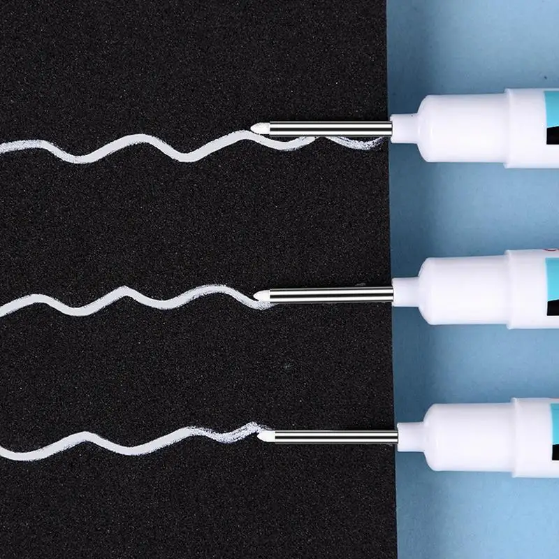 قلم طلاء أبيض دائم ، مقاوم للماء ، سريع ، قائم على الزيت ، سريع ، علامات خشبية