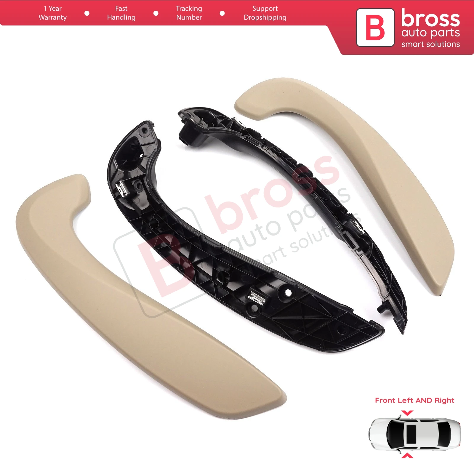 

BDP1153-1 Front Inner Interior Door Holding Handle Grip Hold Beige Color Left Right for Renault Megane MK3 Fluence 809600015R