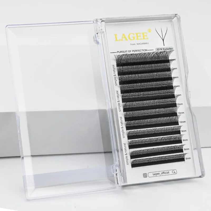 LAGEE 3D 4D 5D 6D W Vorm Wimper Extensions Premade Volume Fans Wimpers Clover Bloom Autofan Valse Wimpers van Nagaraku