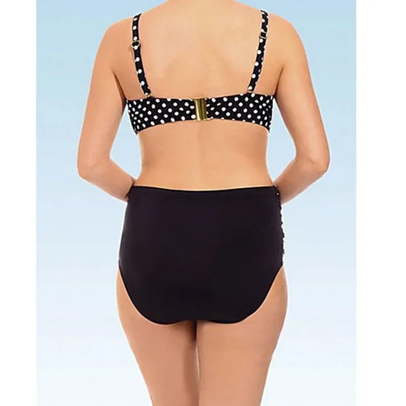 2026 New Plus Size Swimwear Women Swimsuit Push Up Bikini Dot Beachwear Female Two Pieces Set Big Large Bathing Suit 5XL