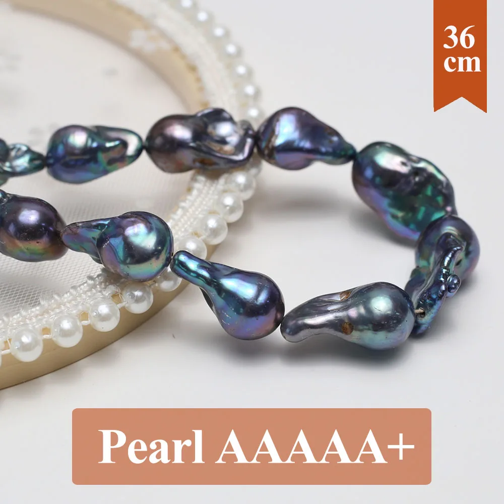 12-15mm Natural Black Baroque Pearl Beads Irregural Pearl Loose Spacer Beaded for Making DIY Jewelry Necklace Accessories 36cm