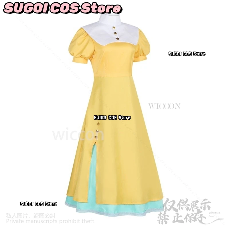 Anime Cardcaptorr Sakura Cosplay Tomoyo Daidouji Costume Yellow Dress Lovely Kawaii Gentle Cute Lolita Wigs Party Cos Suits