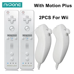 2 set Motion Plus Remote Controller For Wii Nintendo Wii Console Joystick Remote Controller Gamepad with Nunchuck Controller