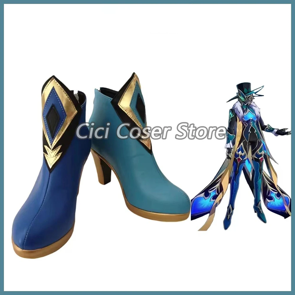 Game Honkai Star Rail Aventurine Cosplay Shoes Boss Ten Stonehearts Aventurine of Stratagems Men Halloween Party Roleplay Boots