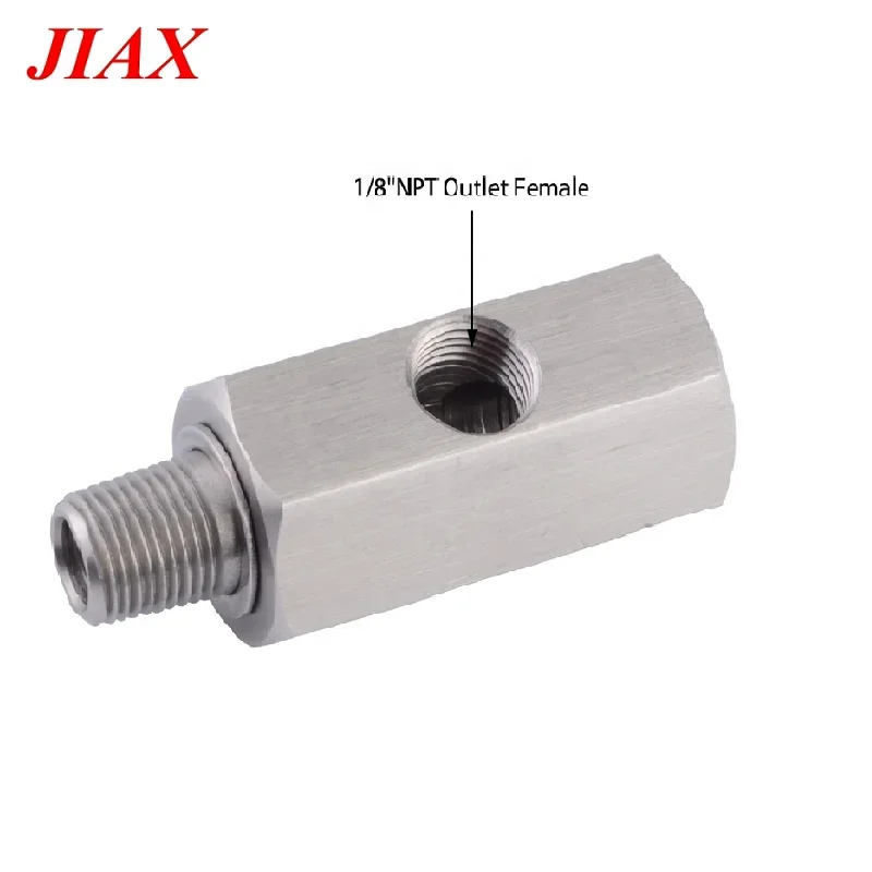 Öldrucksensor T-Stück M10x1,0 auf M10x1,0 Adapter Seitenlöcher 1/8NPT Innengewinde Turbo Supply Feed Line Gauge – Detail 3