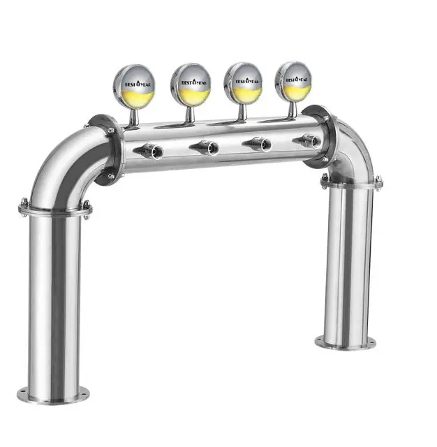 Hot product of 4 Tap U shape Beer Column Font custom stainless steel Beer machine Dispenser Tower for bar