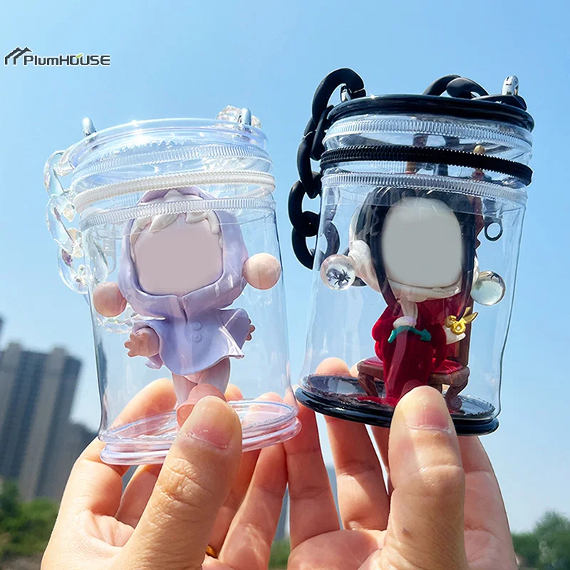 Dustproof Waterproof Toy Storage Pouch Thickened Transparent PVC Doll Mini Storage Bag Clear Wallet Bag Storage Box Pendant