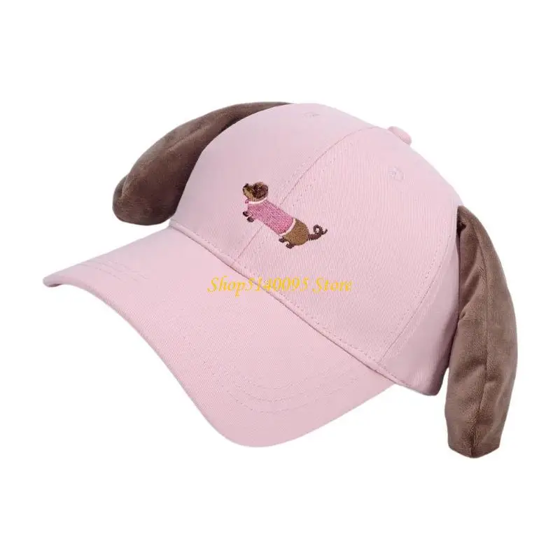 

DXAE Unique Sports Hat Lovely Cartoon Dachshund Baseball Hat Ear for Idol Concert