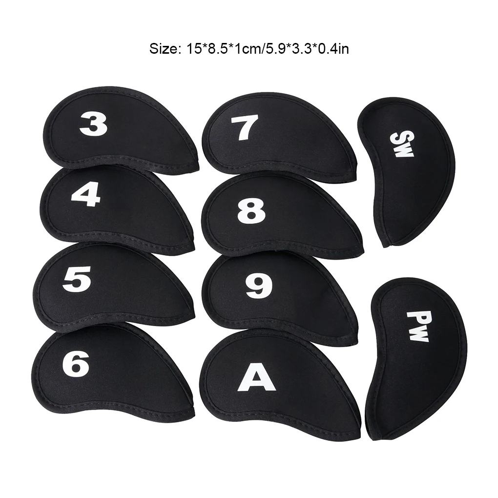 10Pcs Golf Headcover Golf Club Heads Cover Golf Club Iron Putter Head Cover Protect Set