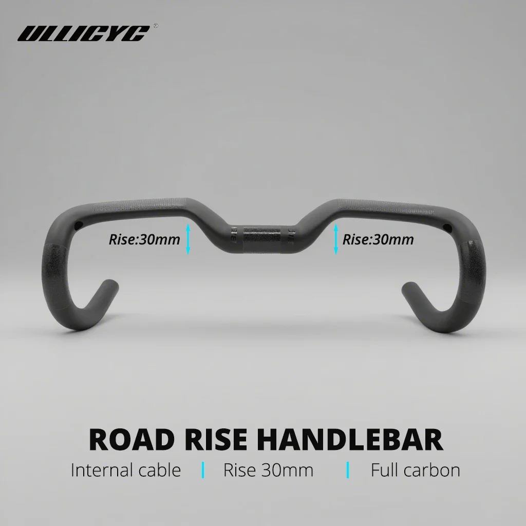 

Ullicyc 30mm Riser Road Handlebar | T1000 Full Carbon | Integrated Cable Routing | for Road & Gravel Bikes 400mm 420mm 440mm