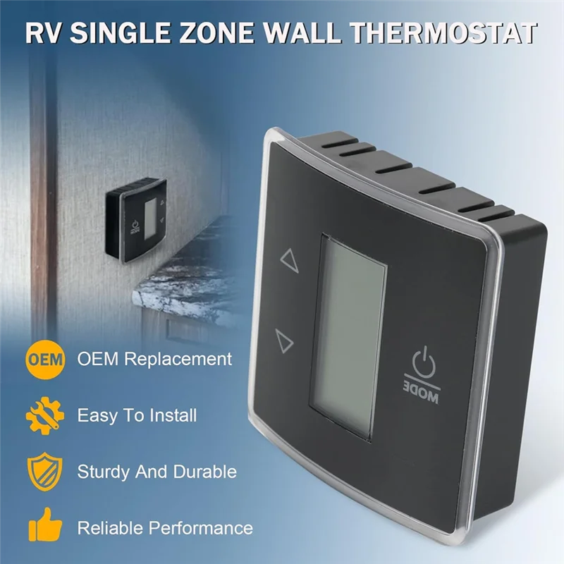 ABMI-3316250.712 RV Single Zone Wall Thermostat For Dometic RV/Camper Conditioners W/Digital Temperature Display