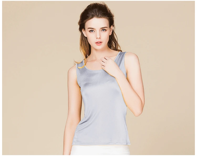 SuyaDream Women Tanks Knitted Real Silk Solid Vest O Neck Sleeveless Basic T Shirt 2025 Spring Summer Tops