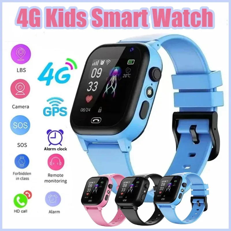 Kids 4G Smart Watch SOS GPS Location Sim Card Call Child SmartWatch Camera Waterproof Watch For Boys Girls 2025 New Upgrade