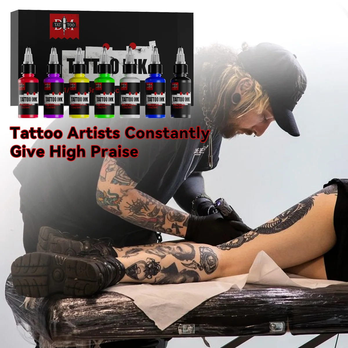 15ml 7colors Tattoo Ink Pigment with box Body Art Tattoo Kits Professional Beauty Paints Makeup Tattoo Supplies Semi-permanent