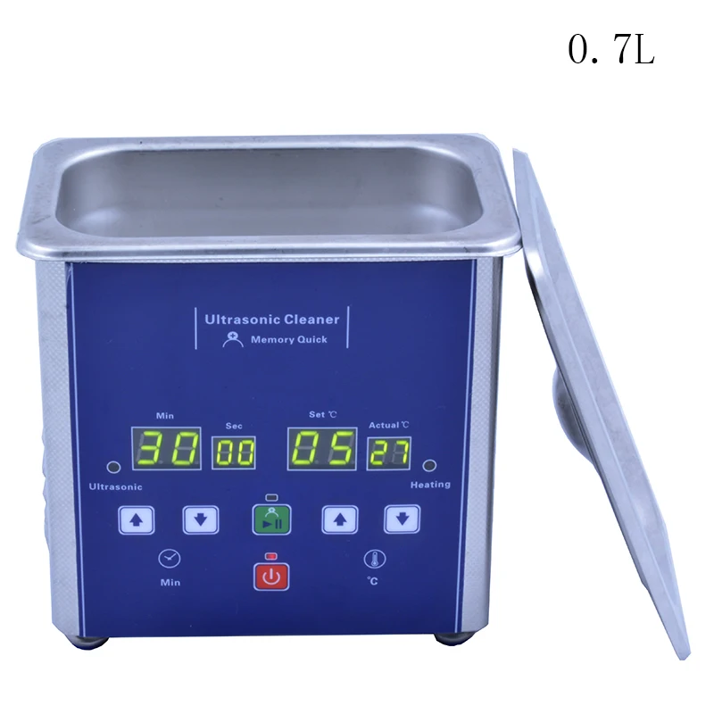 Handy size Digital control panel with heating and touch control key quality assured stainless steel 0.7L Ultrasonic Cleaner