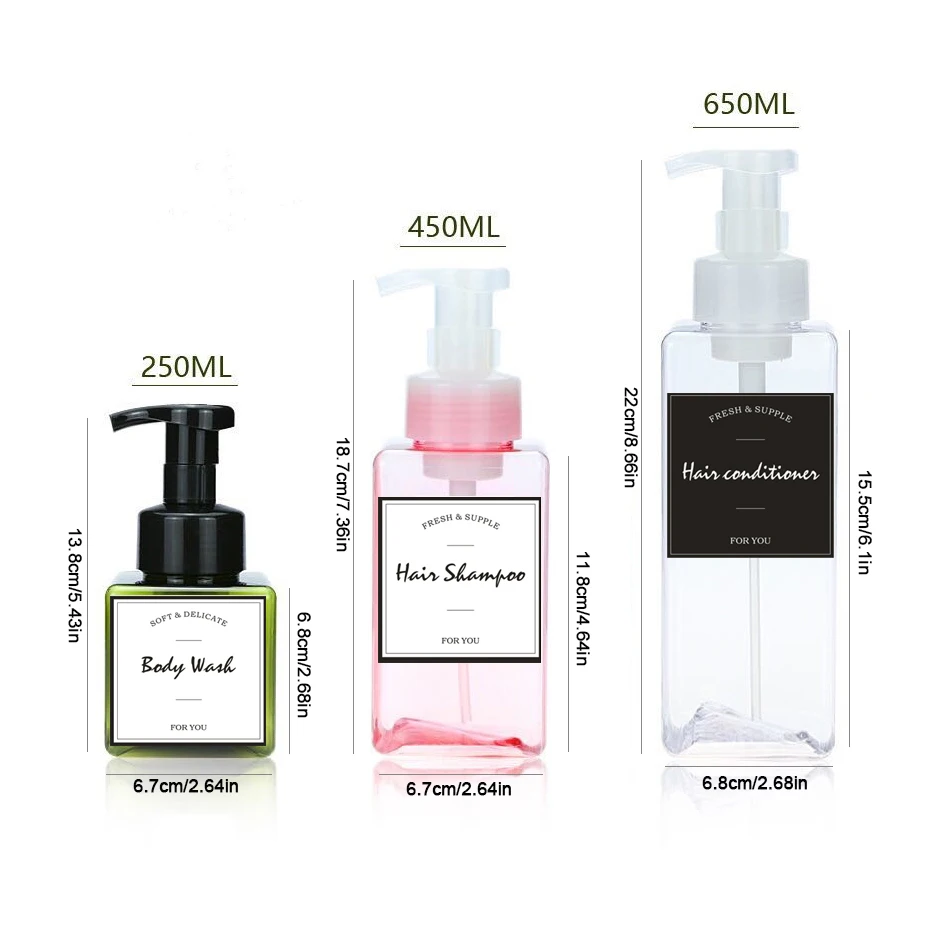 150 ml plastic schuimende zeepdispenser, navulbare pompfles voor