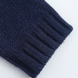 TRAF-Suéter de cardigã feminino com bolsos, gola Peter Pan, mangas três quartos, casacos femininos, tops chiques, moda 10 principais vendas sueter gola peter pan - №8