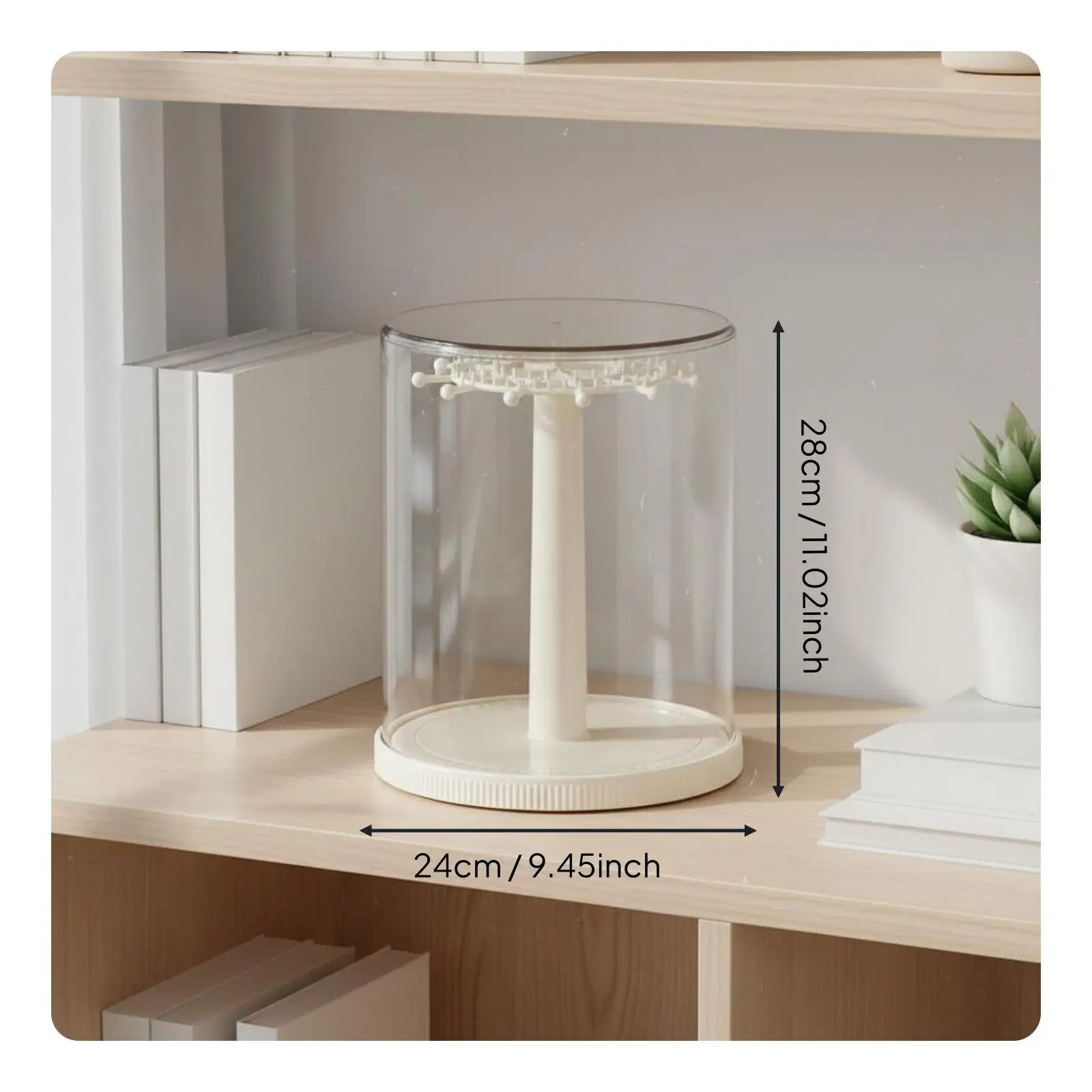 Rotating Display Case Stackable Organizer Dustproof Transparent Holder for Displaying Mini Figures on Shelves or Tables