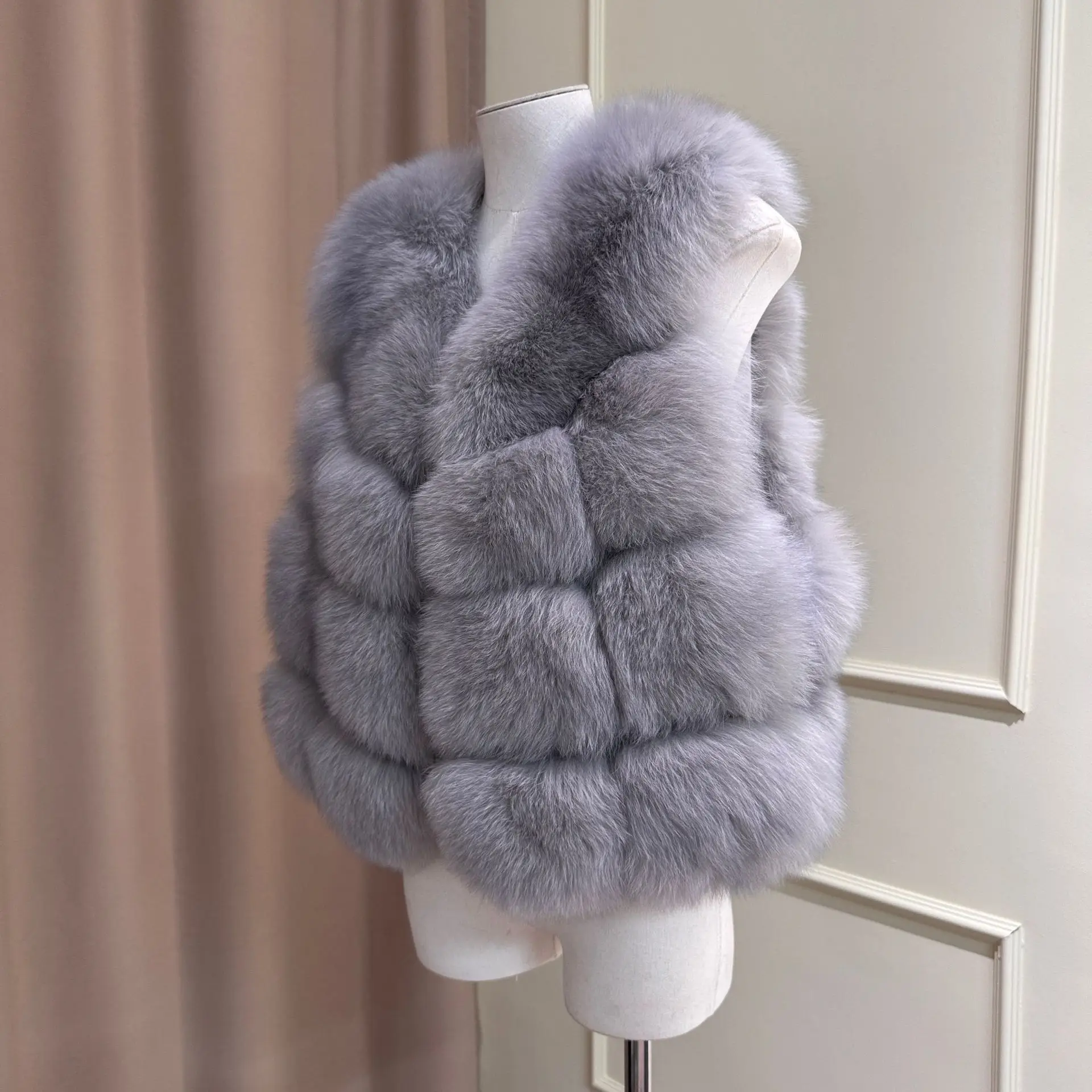 100% natürliche Fuchs Pelz Weste Frauen Winter Mantel Mode Flauschigen Warme Weibliche Kurze Echt Fox Pelzmantel Hohe Luxus Pelz Jacken