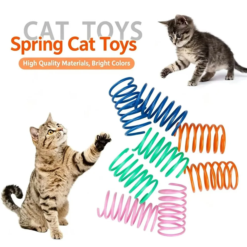 6Coil für Kätzchen, Spiralfedern, Katzenspielzeug, interaktives Messgerät, Feder-Spielzeug für Katzen, bunte Federn