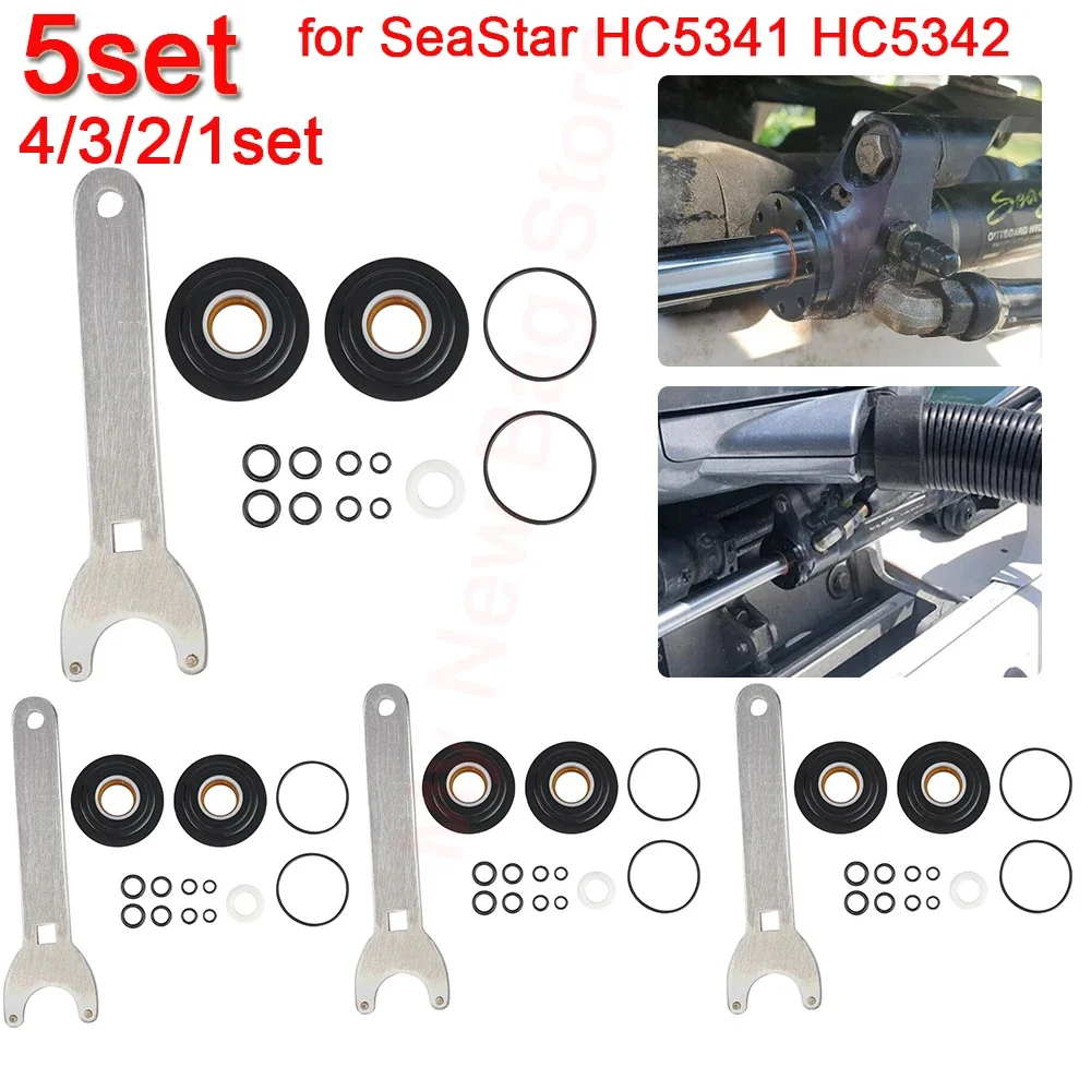 

Комплект уплотнений цилиндра гидравлического руля с передним креплением для лодки, комплект инструментов с гаечным ключом HC5365 для SeaStar HC5345 HC5340, 1-5 комплектов