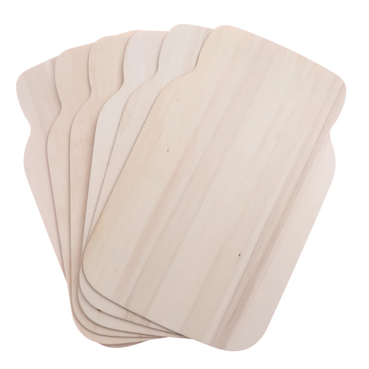 

6pc Wooden Slices Bottle Shaped Decorative Craft Pieces Natural Wood Diy Ornaments For Home Wall Window Door Table Decor