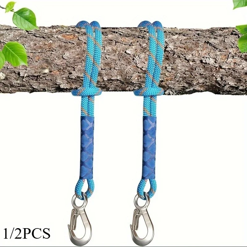 

Heavy Duty Nylon Rope with Metal Hook - Suitable for Wear-resistant Suspension of Swings, Hammocks, and Patio Chairs