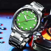 CURREN Sport Men Watch Top Brand Luxury Military Waterproof Male Clock Stainless Steel Quartz Business Wristwatch Clear 8451