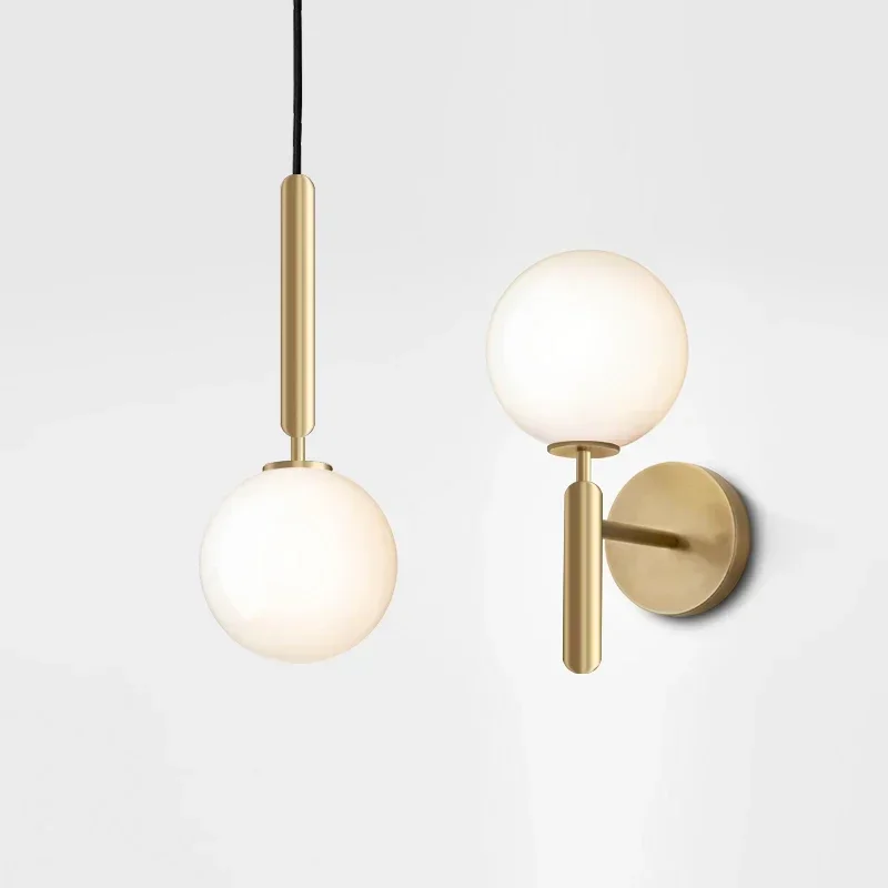 

Modern Simple Glass Ball Small Chandelier Cafe Bar Dining Room Art Lamps Creative Corridor Bedside Home Decore Pendant Lights