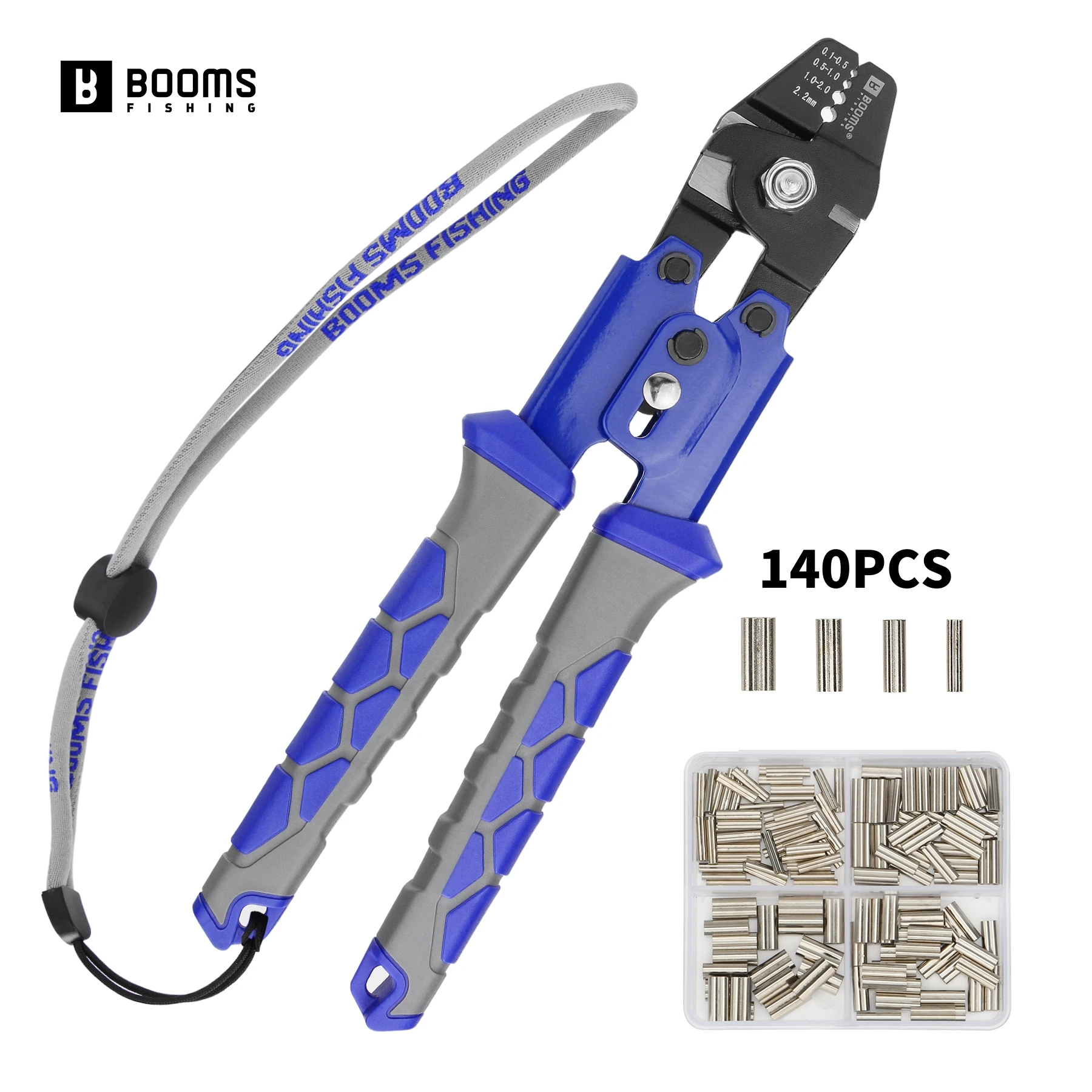 

Booms Fishing XW40 Carbon Steel Fishing Crimping Pliers Wire Rope Leader Crimping Tool with 140pcs Sleeves Fishing Tools Sets