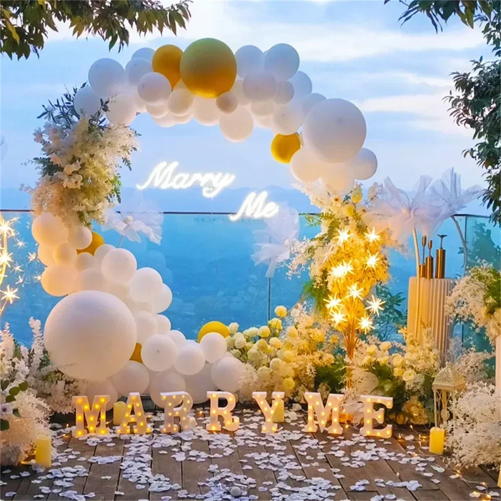 Gold Round Backdrop Stand Metal Circle Balloon Arch Frame Wedding Flower Wall Arch Birthday Anniversary Party Layout Decoration