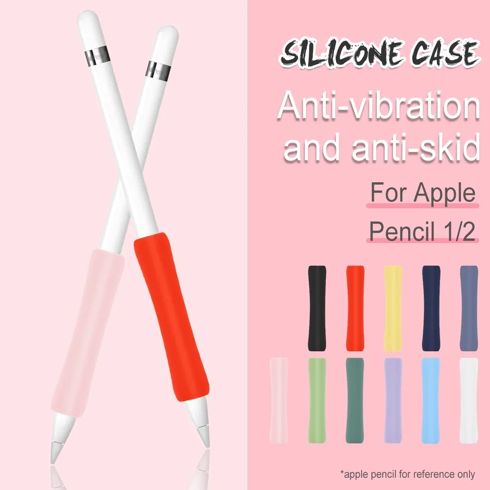 Estojo protetor de silicone para Apple Pencil, estojo antiderrapante, aperto para lápis 1/2, compatível com 1, 2, entrega rápida