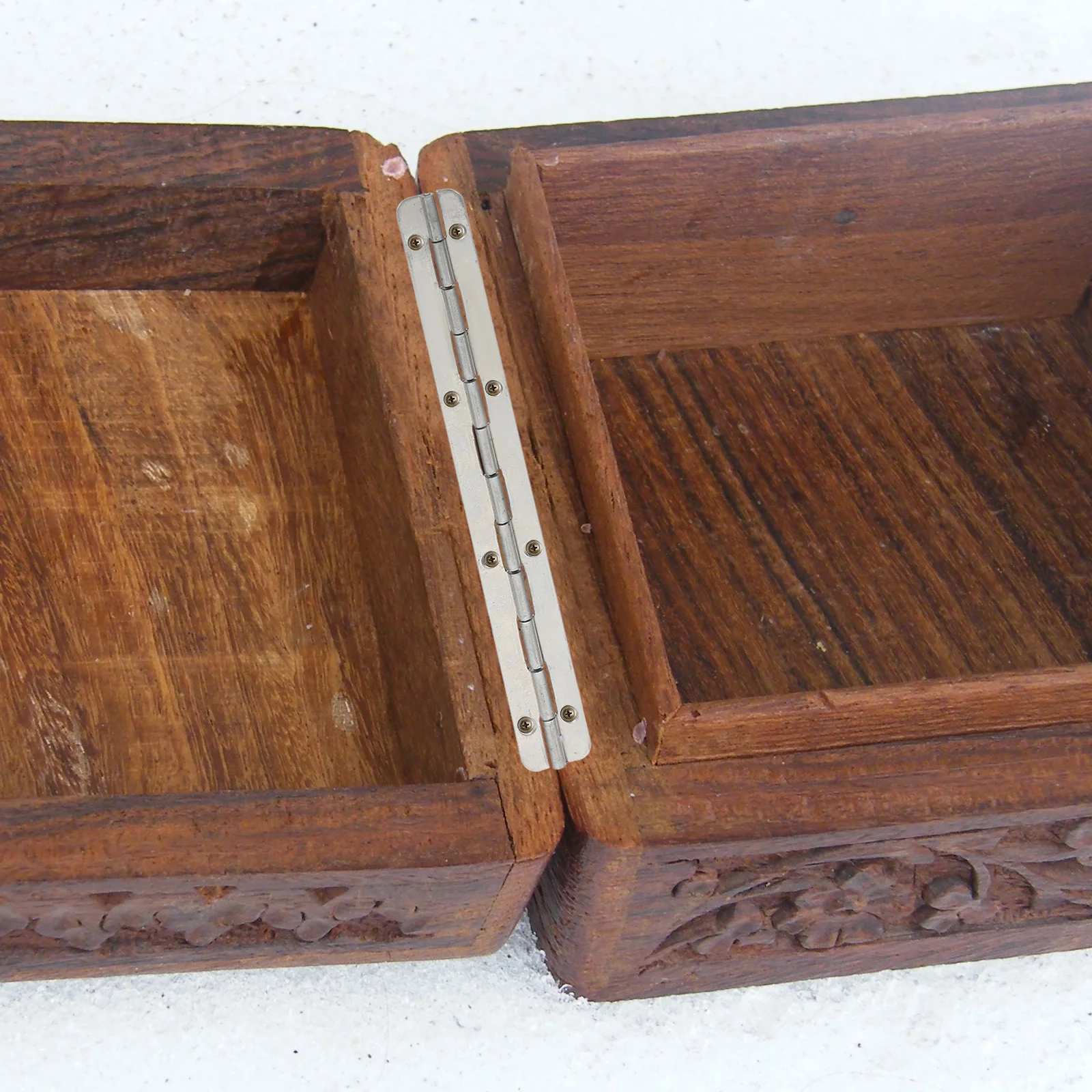 

6pcs Wooden Box Hinges Small Metal Decorative Piano Long Crafts for Boxes Jewelry Case Smooth Surface Safe Use